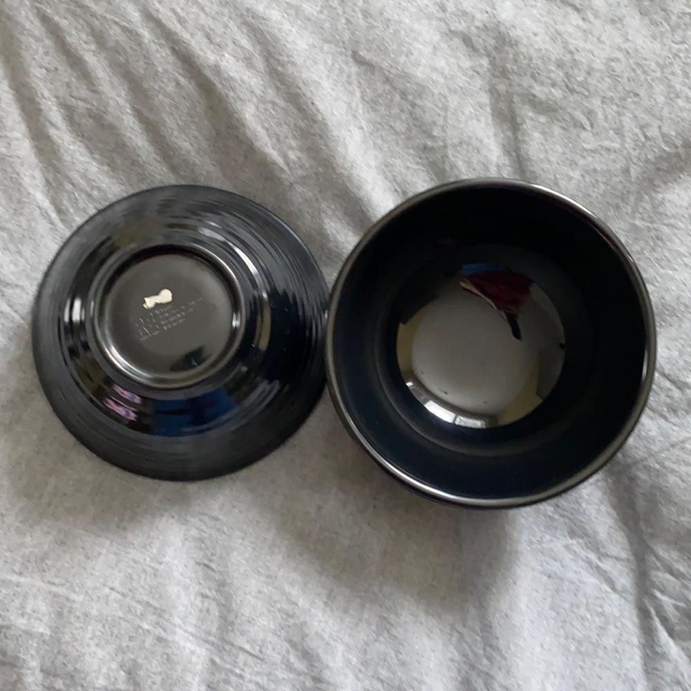 Black melamine bowls